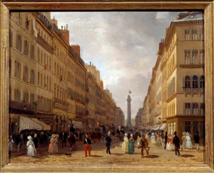 Udsigt over rue de la Paix i Paris maleri af Giuseppe Canella (1788-1847) 1830 Søn. 0,31x0,16 m Paris, Musee Carnavalet - Udsigt over Rue de la Paix i Paris. Maleri af Giuseppe Canella (1788-1847)