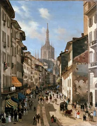 Udsigt over gaden Corsia dei Servi (maleri, ca. 1839)