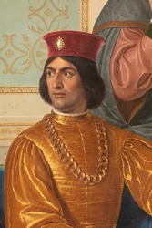 Ludovico il Moros hof, detalje med Ludovico il Moro