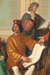 Ludovico il Moros hof, detalje med Ludovico il Moro