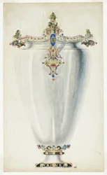 Monumental juvelbesat vase