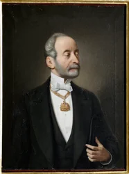Portræt af Raffaele af Ferrari, hertug af Galliera (1803-1876) Maleri af Giuseppe Isola (1808-1893) 1876 Genes, Musei di Strada Nuova