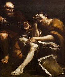 Demokrit og Heraklit,1730 (olie på lærred)