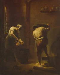 Scene i kælderen, ca 1710-1715.