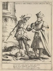 Hvor guldet taler, er hver tunge tavs. Hvor de taler, er hvert sprog tavst, 1678