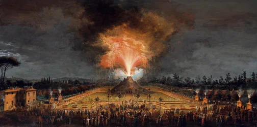 Fejring ved Cascine til ære for Ferdinand III, vulkan om natten