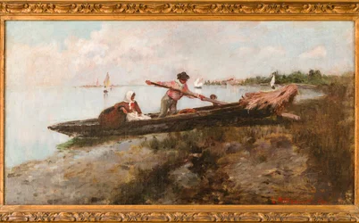 Afgang fra Cavallino (oliemaleri på lærred)