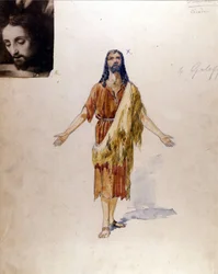 Richard Strauss: "" Salome"" kostume af Giuseppe Palanti (1881-1946) til rollen som Jokanaan for teatret La Scala i Milano i 1912