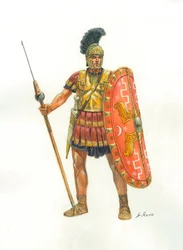 Det gamle Rom: en soldat fra pretorianergarden - Praetorianergarden - Illustration af Giuseppe Rava