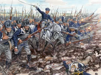 Det første kejserrige: det preussiske infanteris fremrykning i 1813 - Det første kejserrige: det preussiske infanteris fremrykning i 1813 - Illustration af Giuseppe Rava