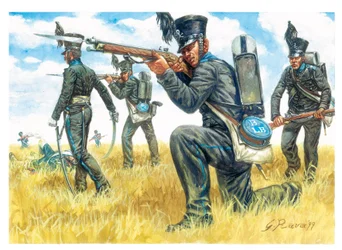 Første Kejserrige: de sorte brunsvigeres infanteriregiment - Første Kejserrige: infanteriregimentet i Braunschweigs Leib-bataljon (illustration)