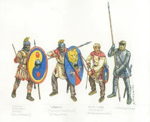 Romersk hær: legionær hjælpebueskytte og katafraktor