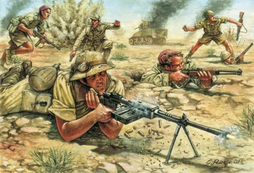 Anden Verdenskrig: Soldater fra den italienske hær (infanteri og bersaglier) i Libyen under den italienske besættelse mellem 1934 og 1943 - Anden Verdenskrig: Det italienske bersaglieri og infanteri under den italienske besættelse af Libyen