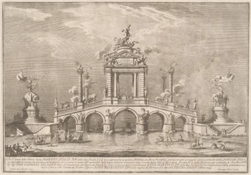 En triumfbro prydet med relikvier fra byen Ercolano, 1755.