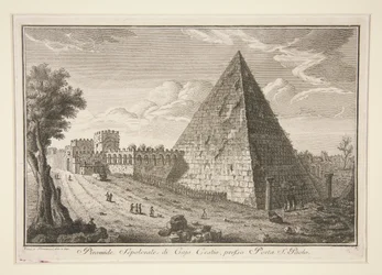 Gravpyramiden i Cajo Cestio, nær Porta S. Paolo (Gaius Cestius-pyramiden)
