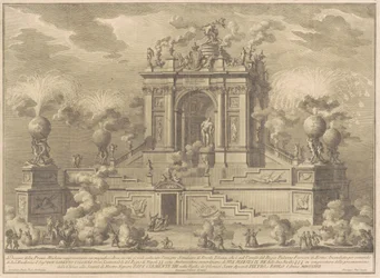 Prima Macchina for Kina fra 1767: En triumfbue med Farnese Hercules