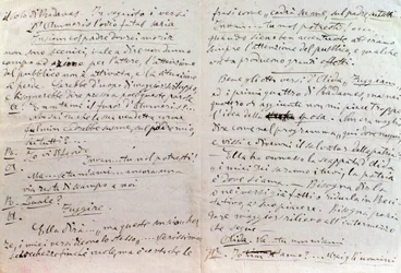 Håndskrevet brev fra Giuseppe Verdi til Aida librettos forfatter Antonio Ghislanzoni