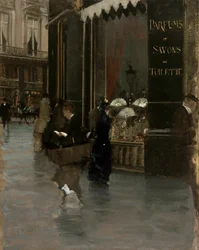 The Violet parfumeri, på hjørnet af boulevard des Capucines og rue Scribe, ca. 1880.
