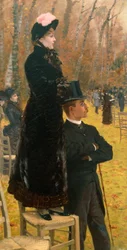 At Auteuil-løb af Giuseppe de Nittis (1846-1884), olie på lærred