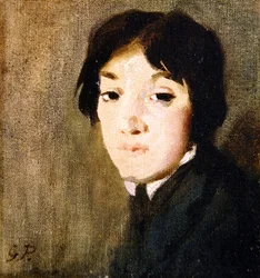Hovedstudie til portræt af Lady Packe, ca.1909 (olie på lærred)