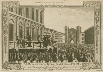 Henrettelsen af kong Karl I foran Banqueting House, Whitehall, den 30. januar 1649