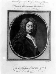 Portræt af Thomas Wharton, den første markis af Wharton (1648-1715), indgraveret af John Goldar (1729-95)