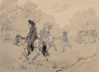 Sketch at a School Treat, 1895 (pen, pensel, blæk og wc på papir)