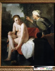 ""Bathsabi au Bain"" (Badende Bathsheba) Maleri af Govert Flinck (Hoon Govert Flinck) (1615-1660) Huille sur Toile. Musi nationaldag i Toulla, Rusland.