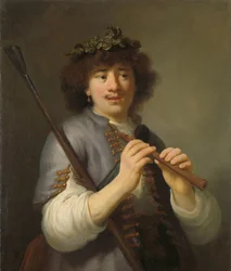 Rembrandt som hyrde med stav og fløjte Rembrandt som hyrde med stav og fløjte