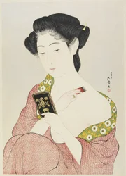 Kvinde, der anvender makeup, 1918