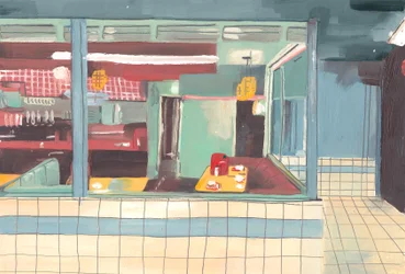 Diner, 2012 (olie på papir)