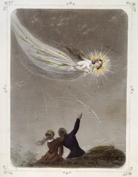 Stjerner: Kvinde, der repræsenterer "" The shooting star"" - af Grandville