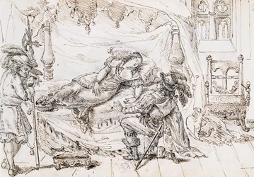 Tornerose, illustration til eventyr af Charles Perrault (1628-1703), gravering af Grandville (1803-1847)