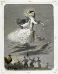 Stars: Woman, der repræsenterer "" The Morning Star"" - af Grandville