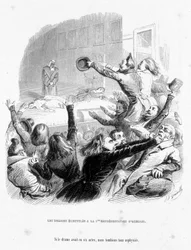 Romerne har den første repræsentation af Hernani af Victor Hugo (1830). Tegnefilm i "" Jerome Paturot på jagt efter en social position"" skrevet af Louis Reybaud