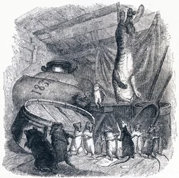 Katten og den gamle rotte (Le chat et un vieux rat) - Fabler af La Fontaine