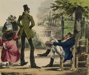 La karikatur; nr. 13, 1830-35 (håndkoloreret litho)