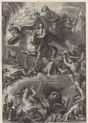 Allegorisk rytterportræt af Louis XIV, konge af Frankrig
