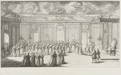 Audienssalen under modtagelsen af bruden på slottet i Dresden den 2. september 1719