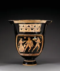 Apulian red-figured column crater, attributed to the Letet group, c.370-360 BCdani