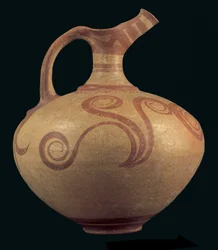 Næb-udsprøjtet kande, muligvis fra Attiki, senhelladisk IIIA 1 Periode (ca. 1400-1350 f.Kr.) (malet ler)