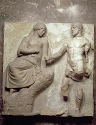 Herkules og Minerva, en af en serie metoper, der skildrer Herkules
