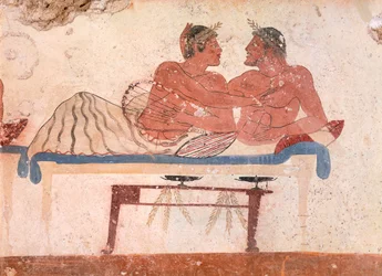 Symposiumscene (detalje), ca. 480-490 f.Kr. (fresco)