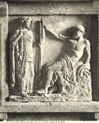 Zeus og Hera, metope fra tempel E i Selinunte på Sicilien