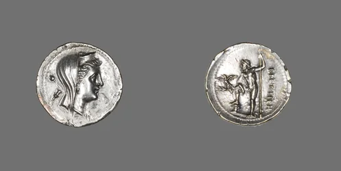 Drachme forestillende nymfen amfitrit, 216-203 f.Kr