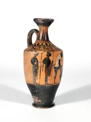 Lekythos, Krigere bevæbnet til kamp, 510-500 f.Kr.