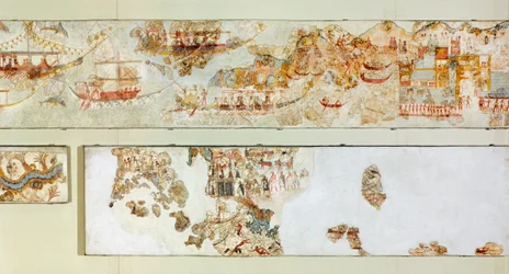 Søekspeditioner, Akrotiri fresco, Thera (i dag Santorini), Grækenland, minoisk civilisation