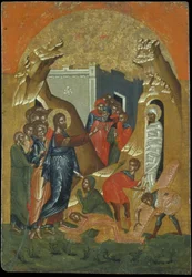 Lazars opstandelse (ægtempera på panel)