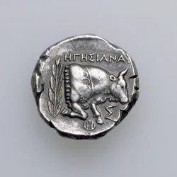 Tetradrachm of Samos, Ionia, forestillende en tyr, ca. 390 f.Kr. (omvendt) (sølv) (for forside se 168076)
