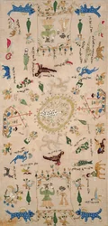 Sampler, fra Ioannina, Ipeiros, 18.-19. århundrede (linned broderet med silketråde)